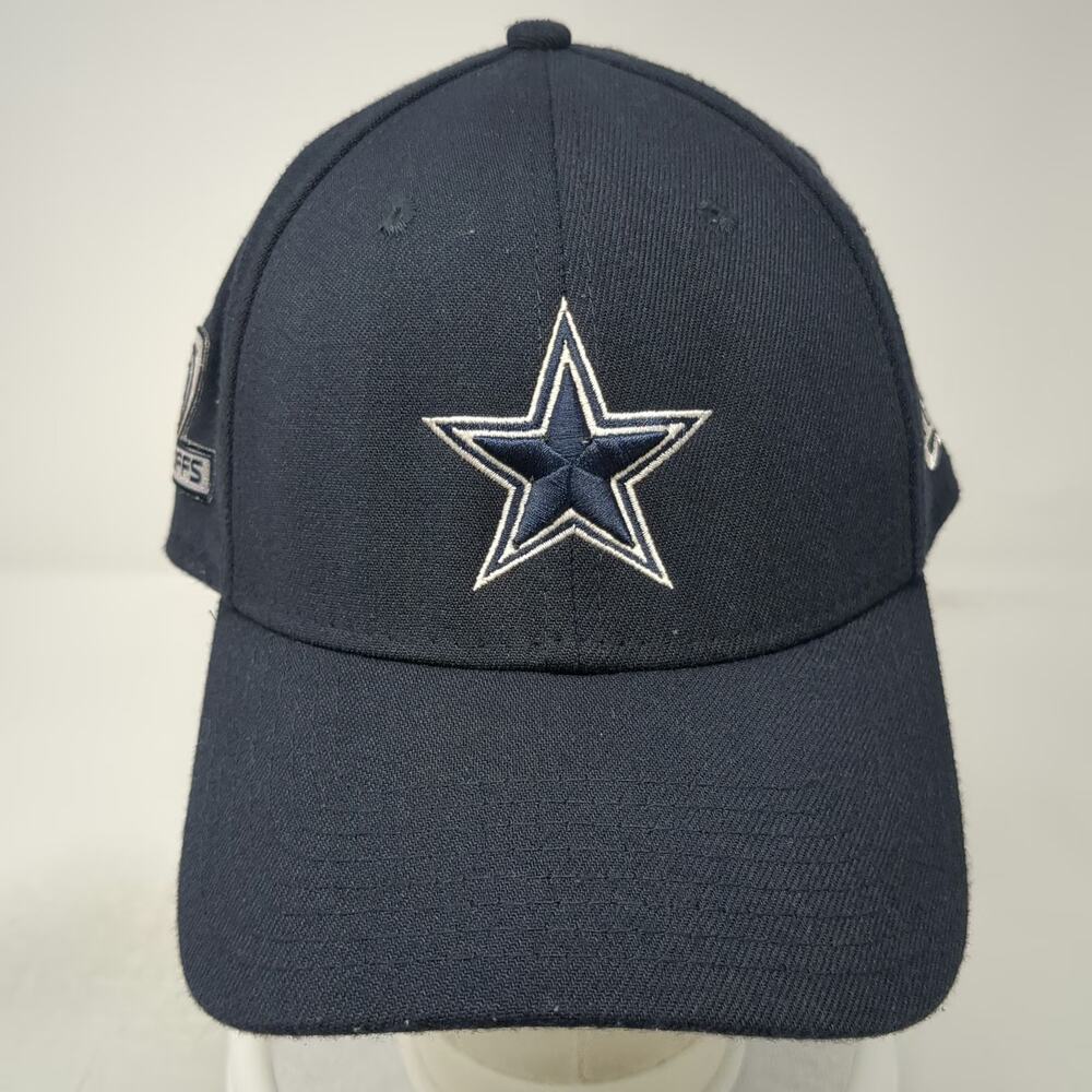 Dallas Cowboys NFL New Era Blue Cap XL Playoffs Patch 39THIRTY Stretch Fit Hat - Picture 2 of 9